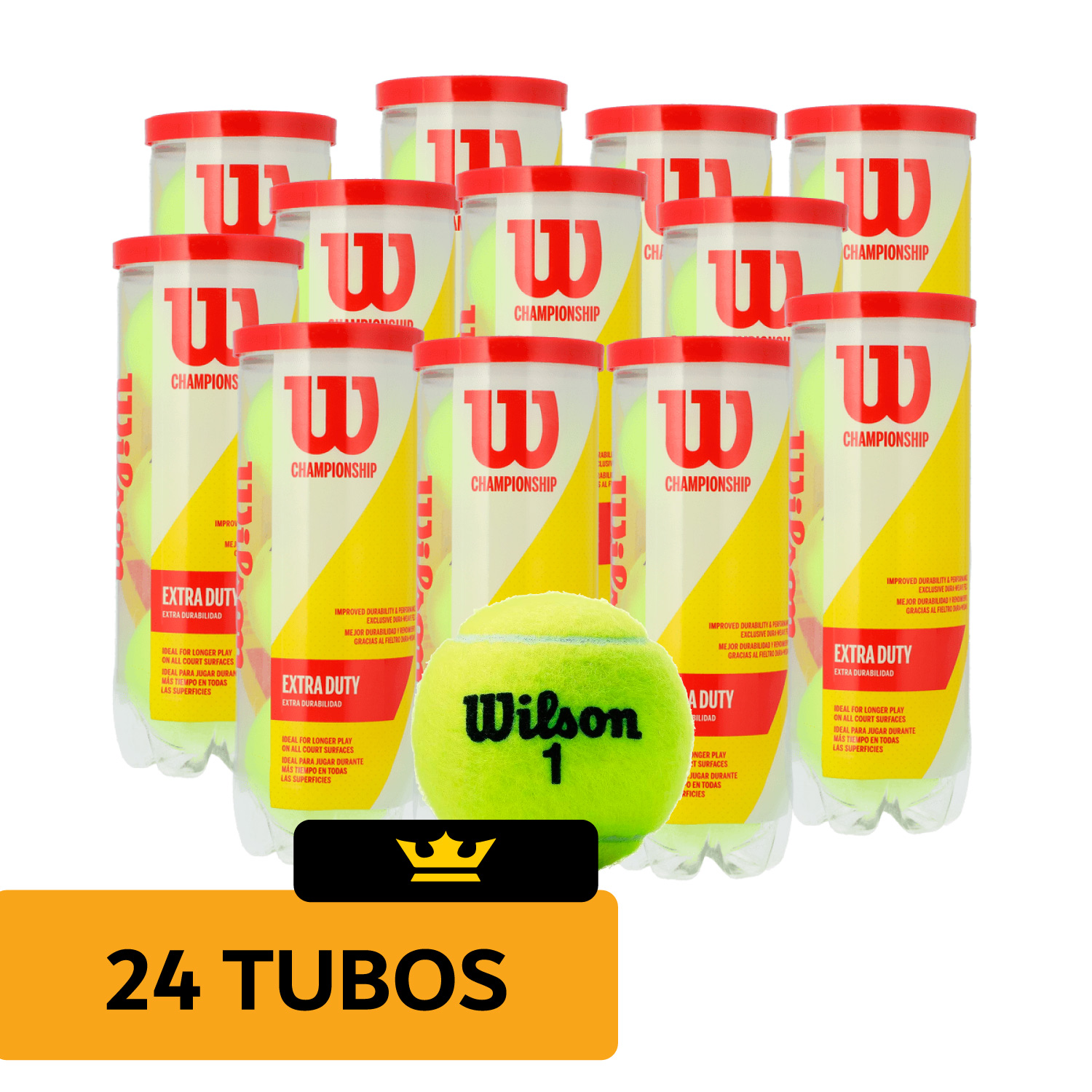 Pelotas Tenis Wilson 24 Botes 72pcs Championship Presurizada 