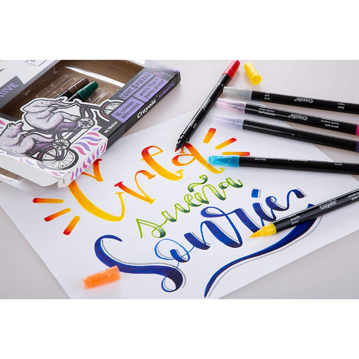 Plumones Alternative Crayola 8 pzas Doble punta16 colores diferentes 