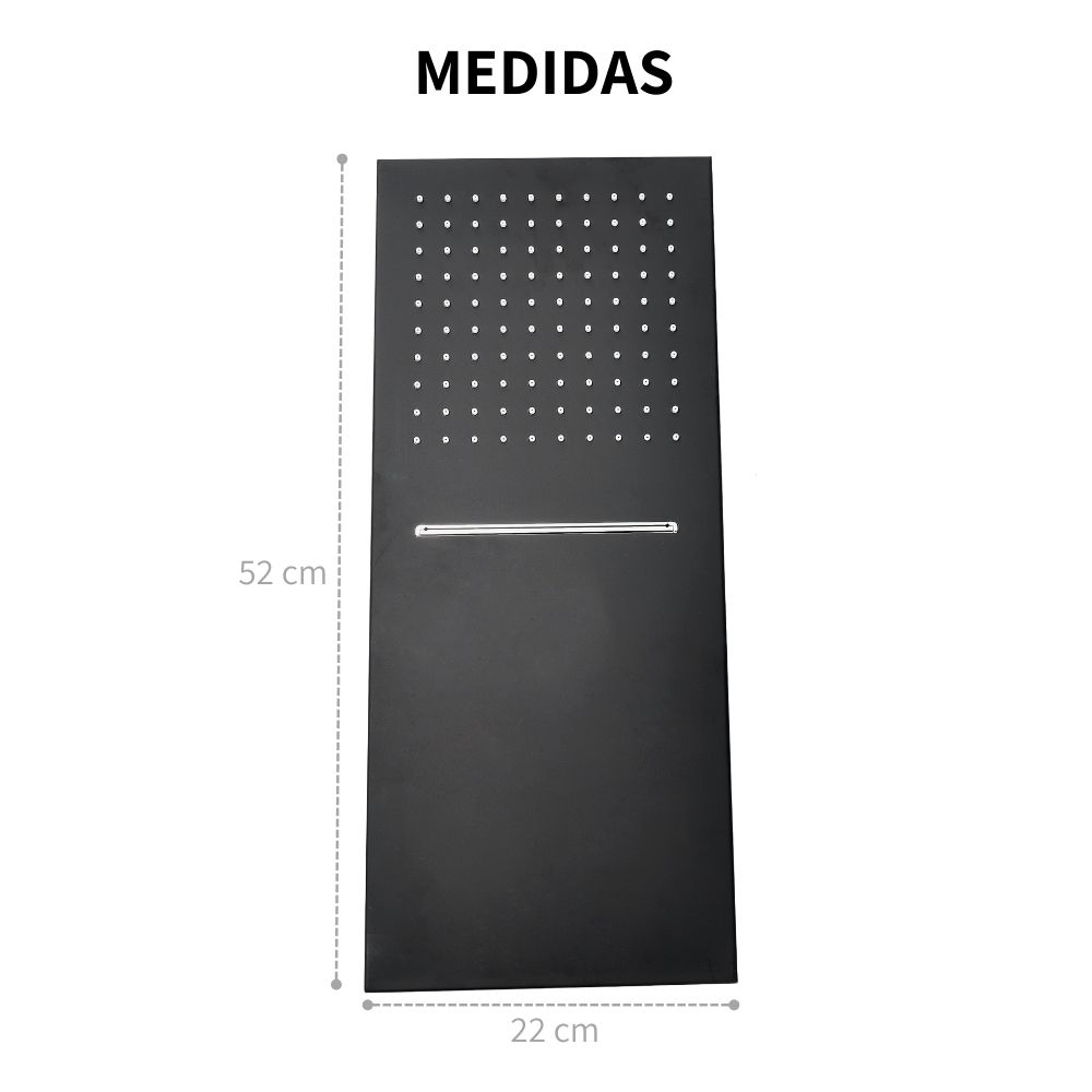 Cabezal De Ducha Regadera Tipo Lluvia Cascada De Acero Mate