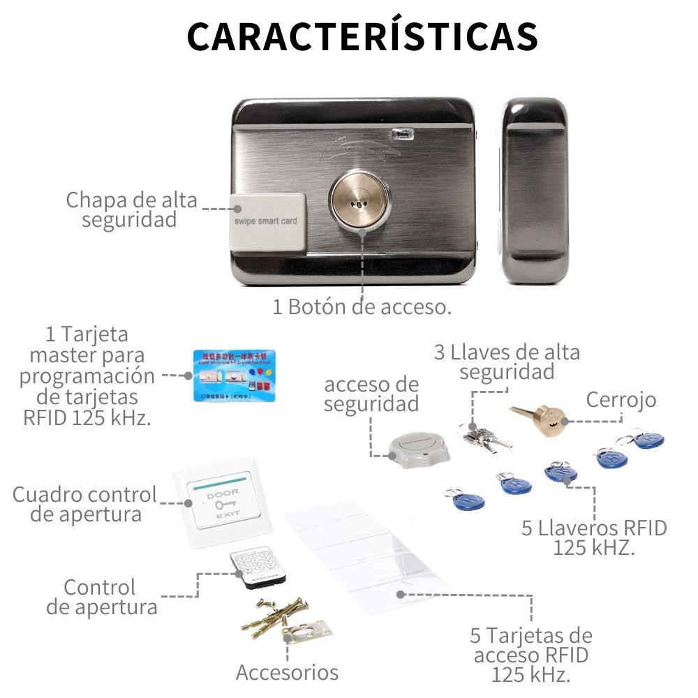 Chapa Cerradura Inalámbrica Electrica Inteligente Rdif JM874