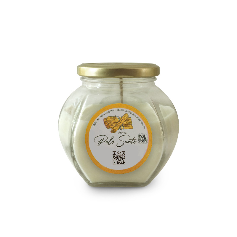 Vela Tarro Gajo De Soya Con Aroma  Palo Santo