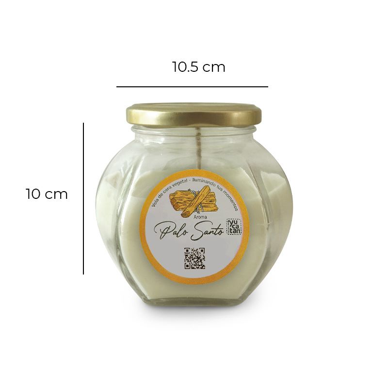 Vela Tarro Gajo De Soya Con Aroma  Palo Santo