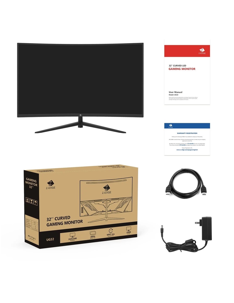 Monitor Z Edge Curvo 32 Pulgadas / Ug32 / Full Hd 1080p / 180hz