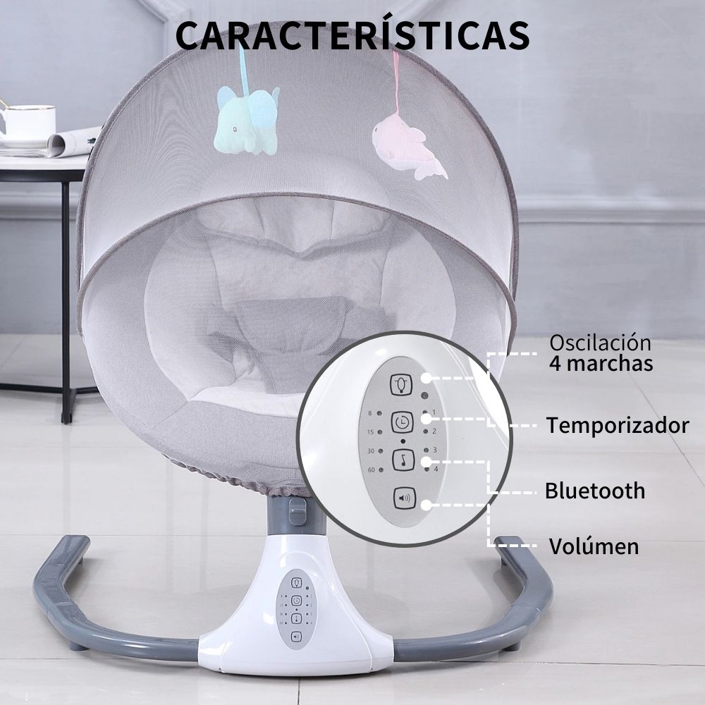 Columpio Mecedora Electrica Para Bebe Mosquitero Cuna Moises
