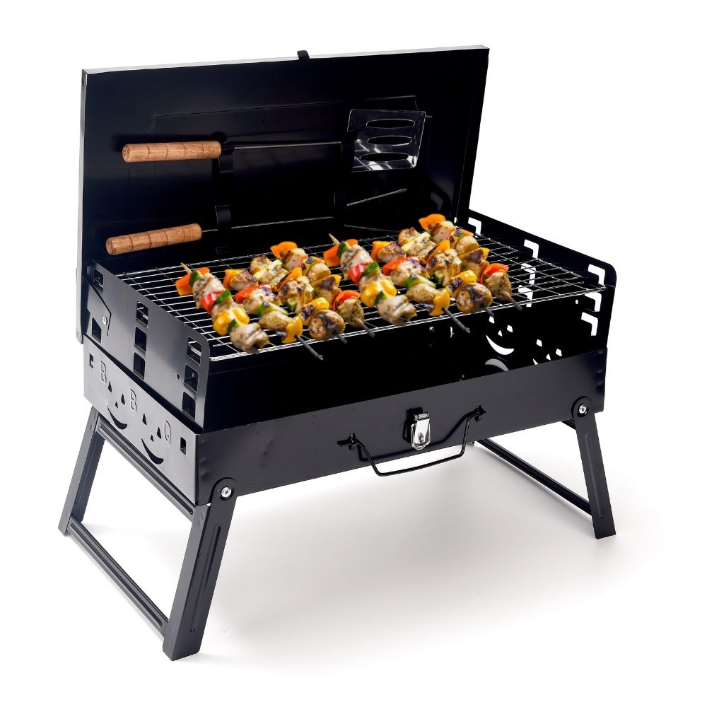 Asador Plegable Parrilla De Carbon Portatil Espatula Tenedor