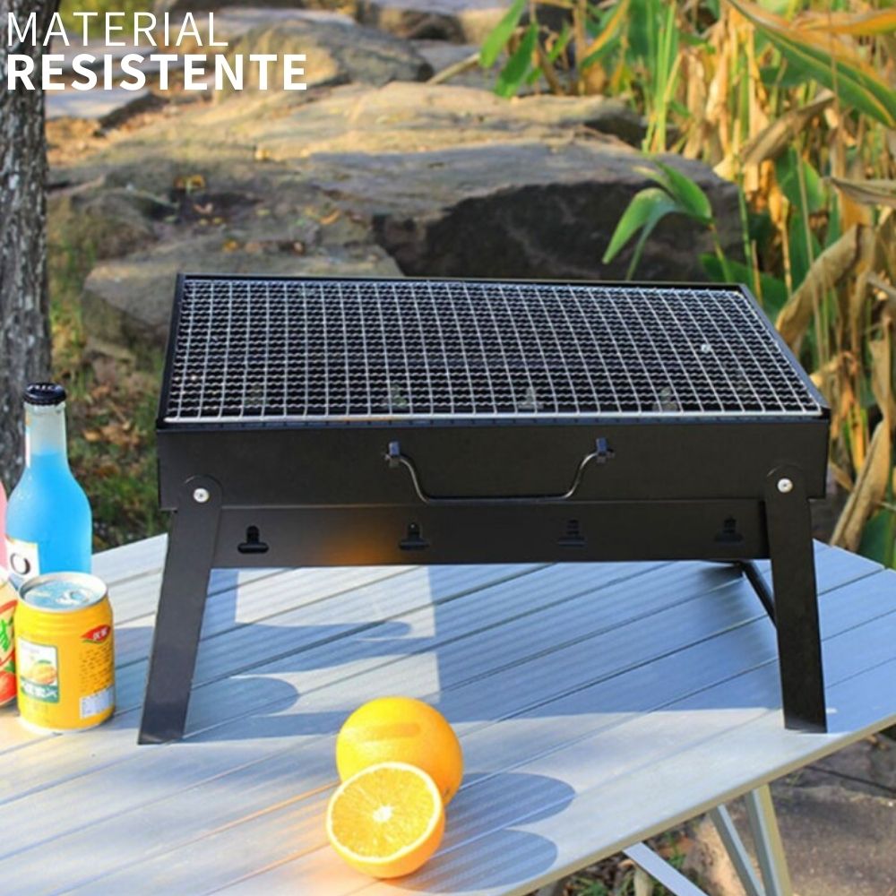 Asador Plegable Parrilla De Carbon Portatil Espatula Tenedor