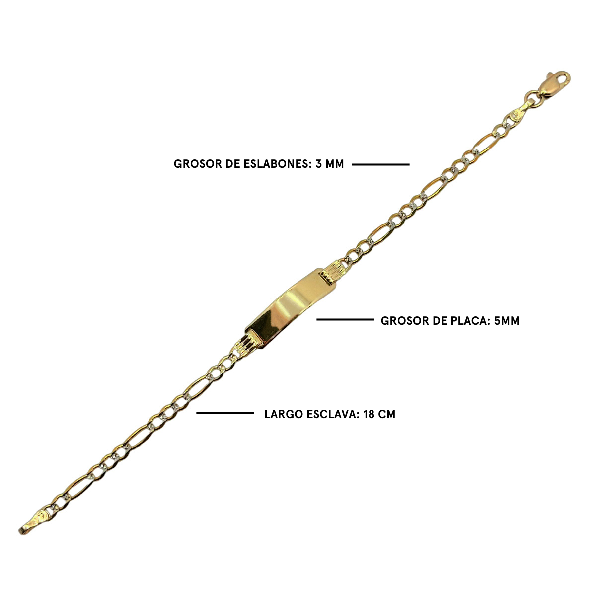 Esclava de oro 10k mujer diamantada y con rodio blanco. Incluye caja de regalo