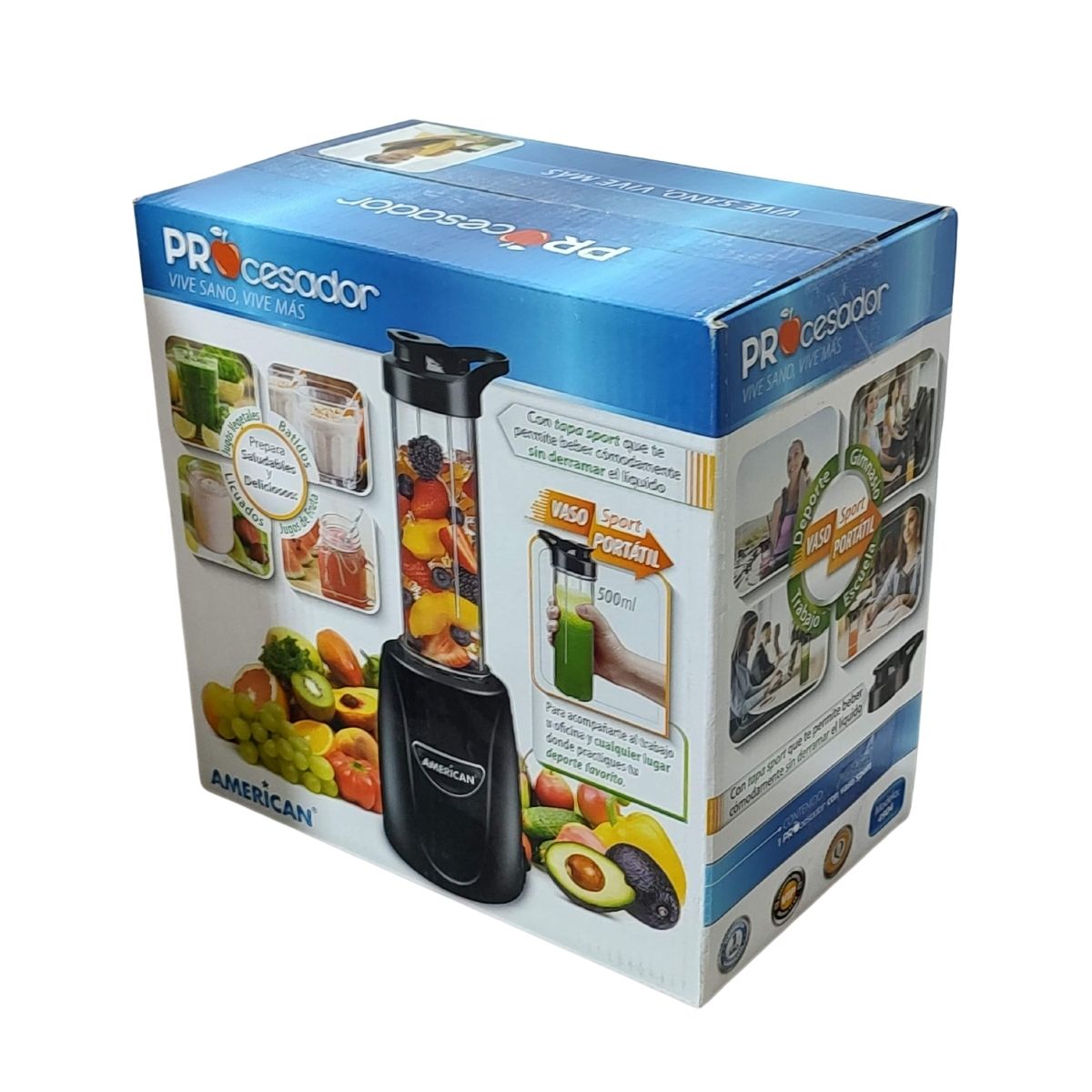 Procesador Licuadora Vaso Sport Portatil Batido Licuado Jugo Salsa