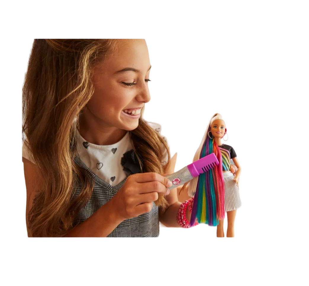 Muñeca Barbie Rainbow Sparkle Hair Doll Mattel Fxn96