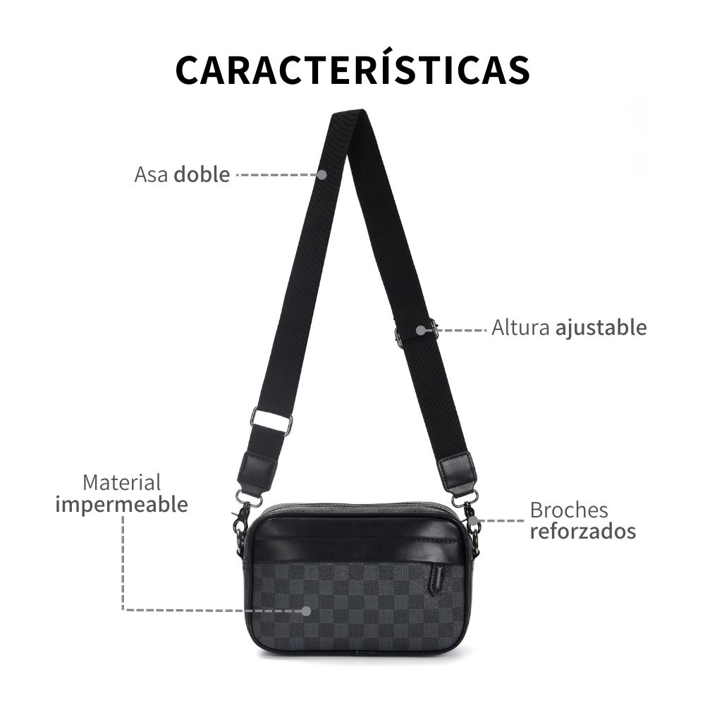 Bolso Bandolera Crossbody Impermeable Casual Cuero Sintético