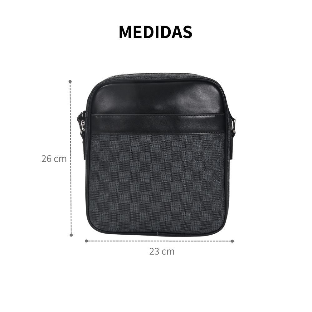 Bolso Bandolera Negra Impermeable Resistente Cuero Sintético