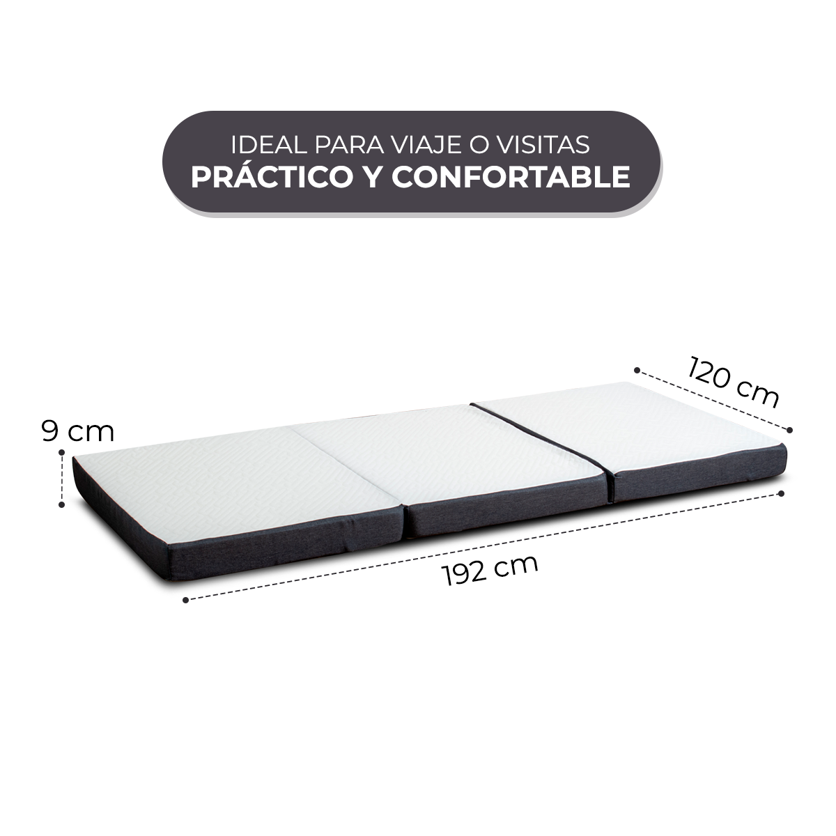 Colchón Matrimonial Plegable Con Maleta Firmeza Media