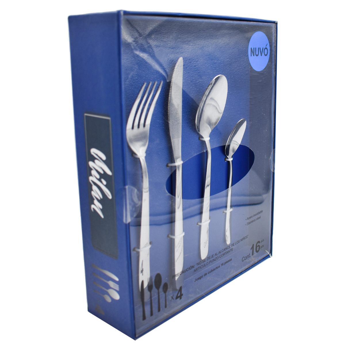 Nuvó 1702-20 Juego Set De Cubiertos Finos Acero Inoxidable Milan 16pzas 4 personas