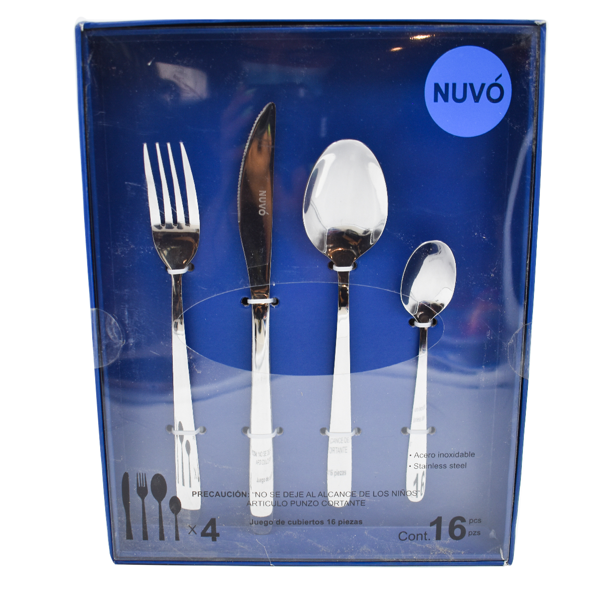 Nuvó 1702-20 Juego Set De Cubiertos Finos Acero Inoxidable Milan 16pzas 4 personas
