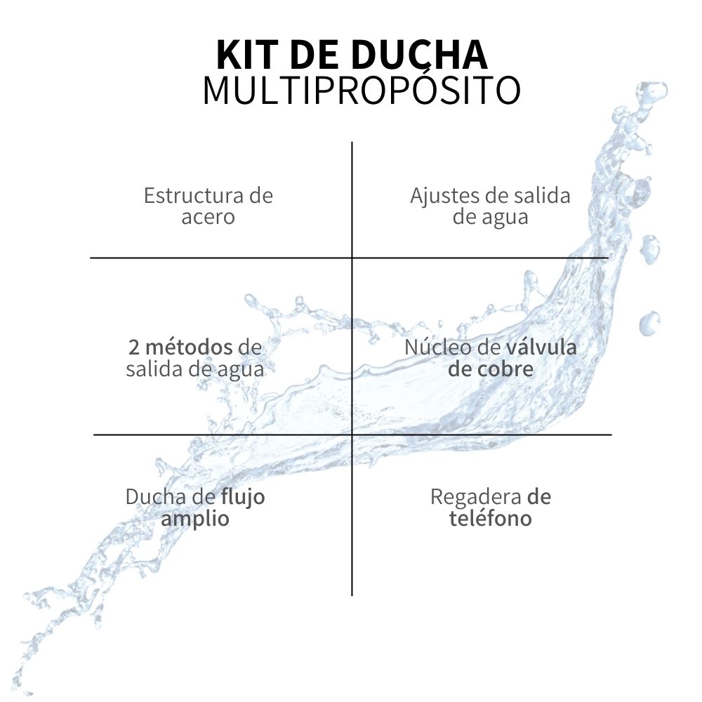 Kit Regadera Lluvia Cuadrada Negra Lujo Monomando Y Telefono