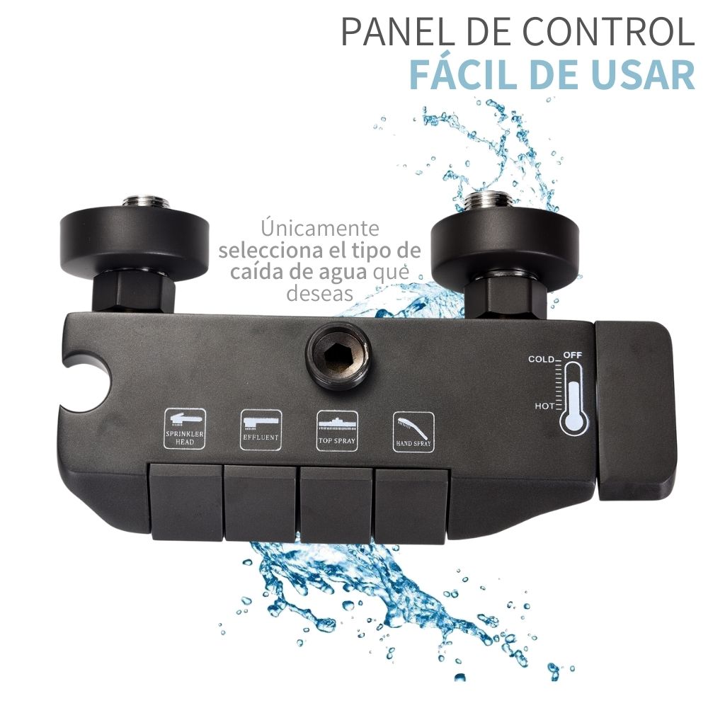 Kit Regadera Tipo Lluvia Cascada 4 En 1 Monomando Y Teléfono