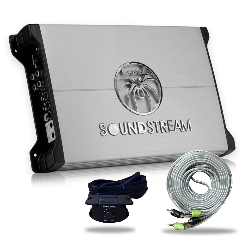Amplificador Monoblock Soundstream para auto Clase D 200 Whatss + Rca 5 Metros TR-2000D
