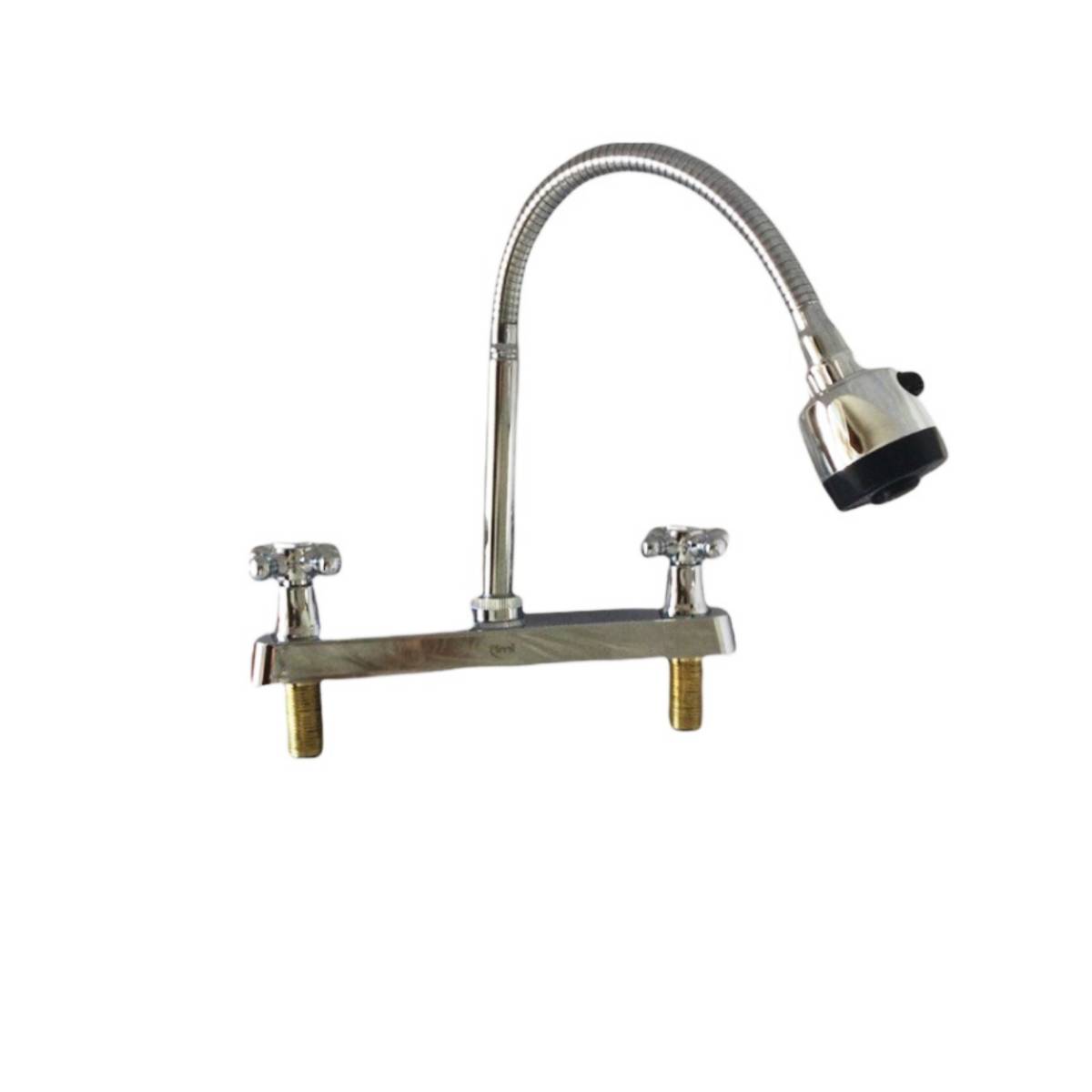 Mezcladora Para Fregadero Cuello Flexible Acero Inox Cuerpo Zinc 