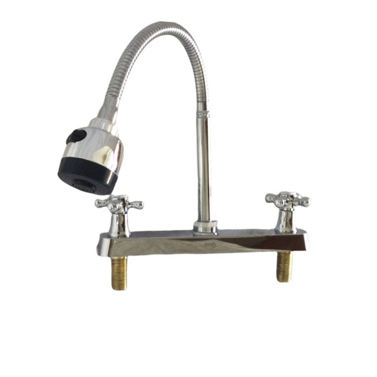 Mezcladora Para Fregadero Cuello Flexible Acero Inox Cuerpo Zinc 