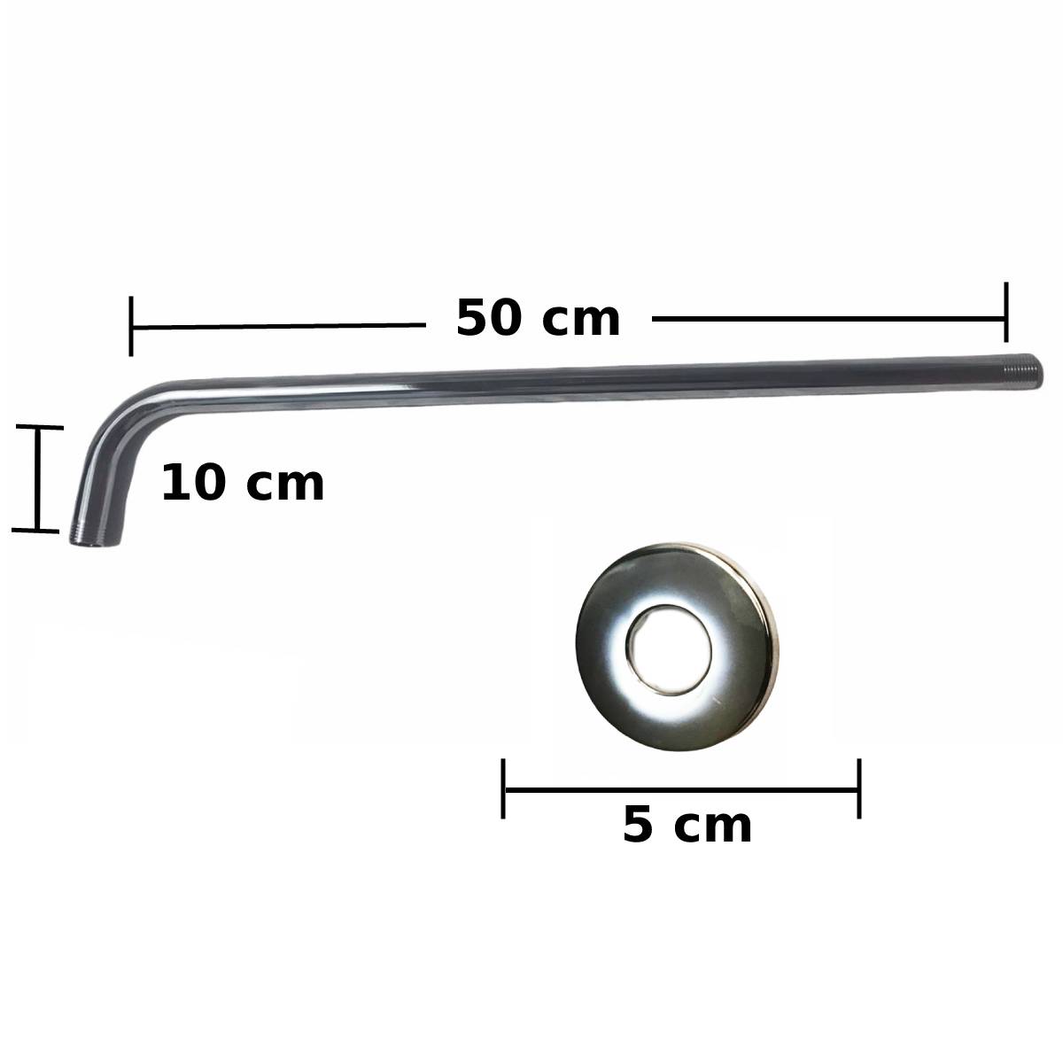 Brazo Para Regadera De 60 Cm De Acero Inoxidable Y Chapeton
