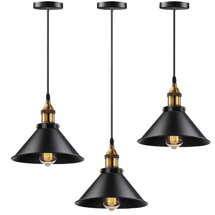 Lámpara Colgante  Industrial Vintage Techo Hogar 3pcs