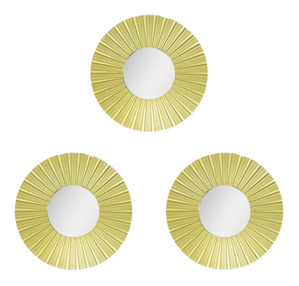 Espejos Decorativos 3 Piezas Modernos Elegantes Dorado