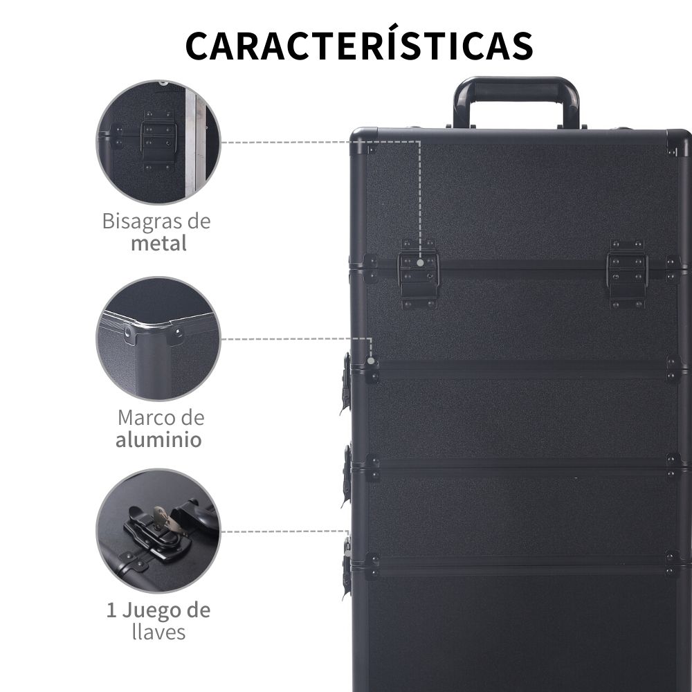 Maletín Profesional Cosmetiquera 4 En 1 Maquillaje Reforzada