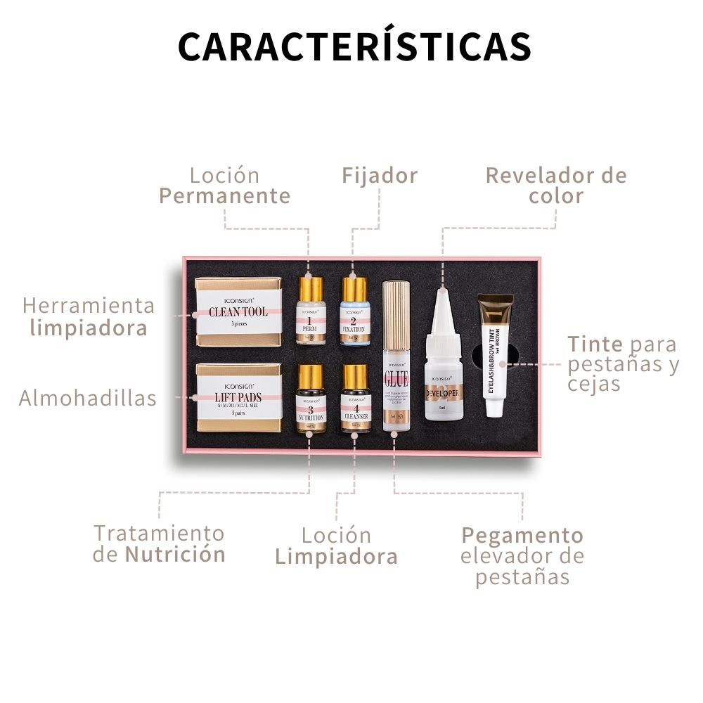 Kit Rizado Pestañas Lash Lift Pigmento Cejas Larga Duracion