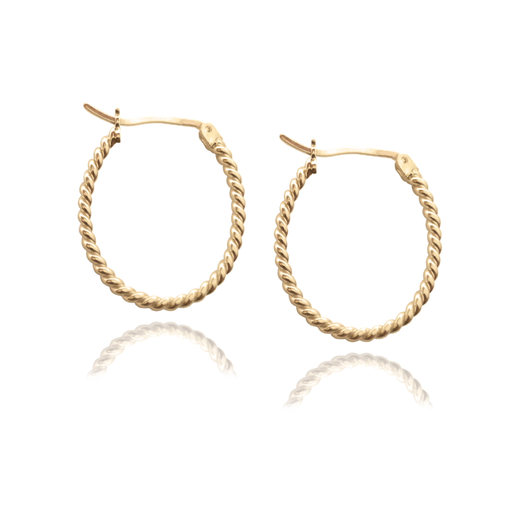 Arracadas ovaladas de plata .925 con baño de oro, Colección Bejuco, Joyería para Mujer de Anante Joyería
