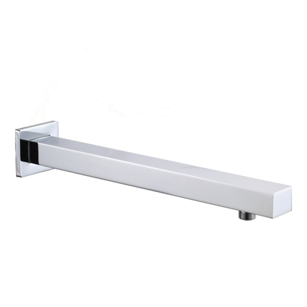Brazo Cuadrado Regadera 40 Cm; Acero Inoxidable Y Chapetón Cuadrado