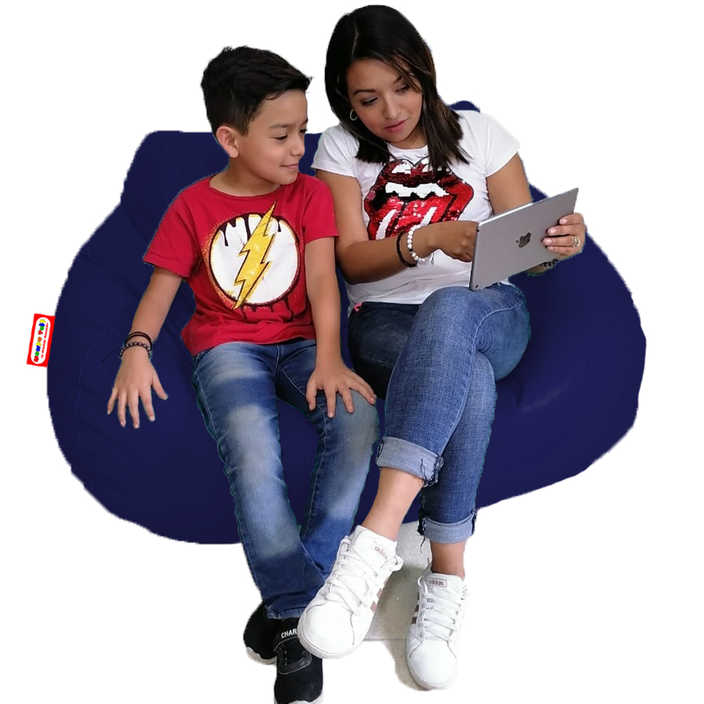 Sillón Puff Mundo Puff Pera Doble Colores Serios