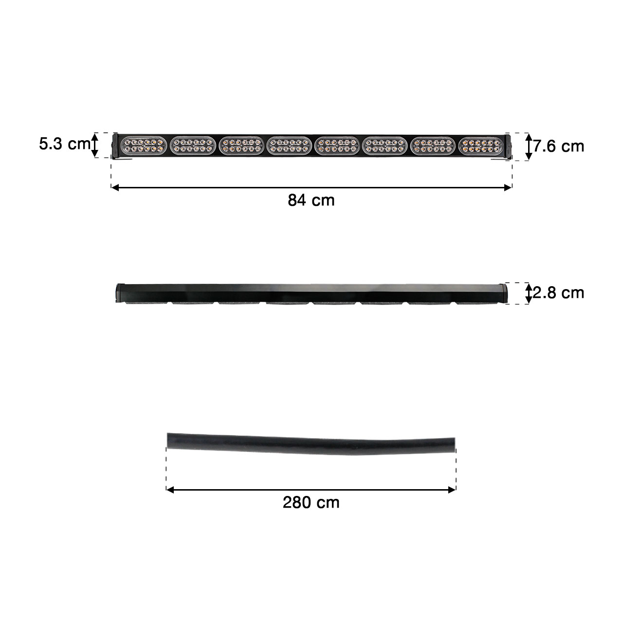 Barra Torreta 96 Led 8 Modulos 33 Pulgadas Policia 12-24v