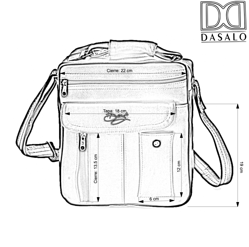 Bolso Vertical Doble Cara Negro Tipo Mariconera En Piel Vacuno Para Caballero