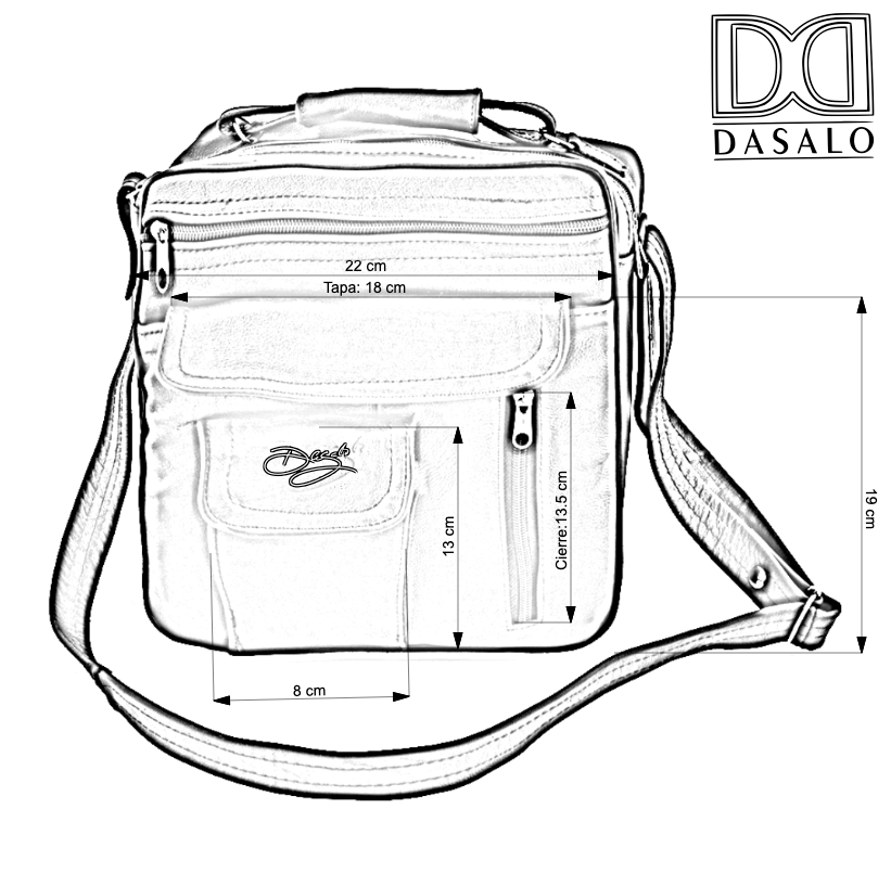 Bolso Vertical Doble Cara Negro Tipo Mariconera En Piel Vacuno Para Caballero