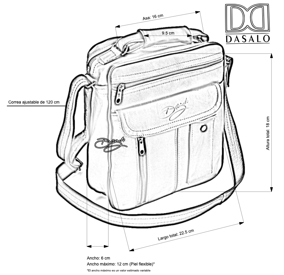 Bolso Vertical Doble Cara Negro Tipo Mariconera En Piel Vacuno Para Caballero