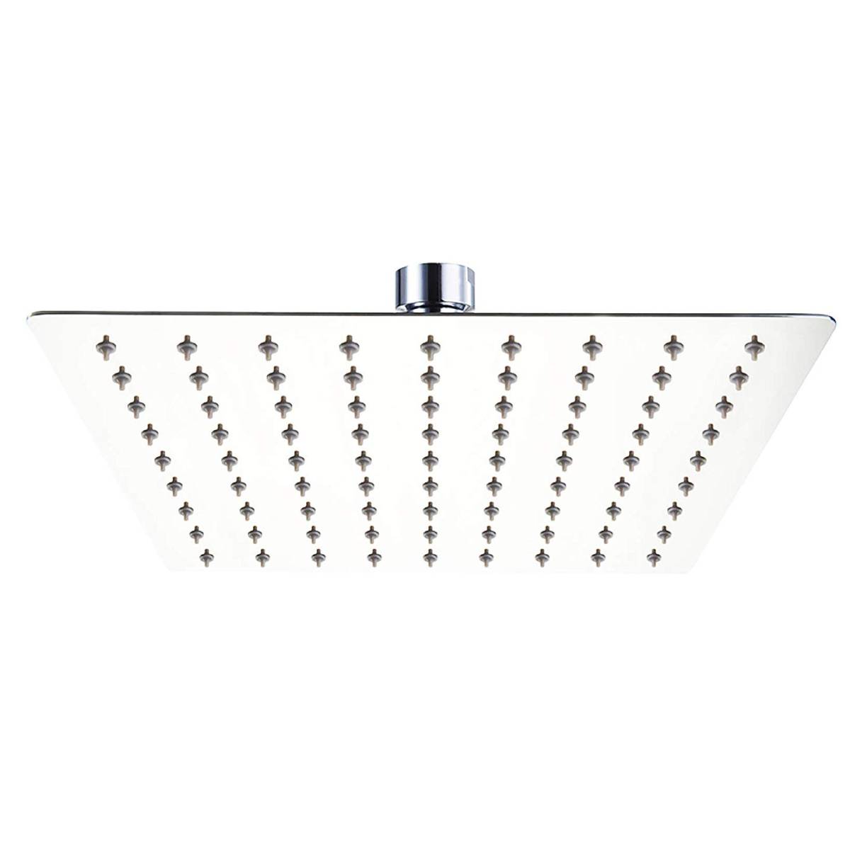 2 Regaderas Cuadradas Acero Inox 20cm Con Brazos Y Chaptones