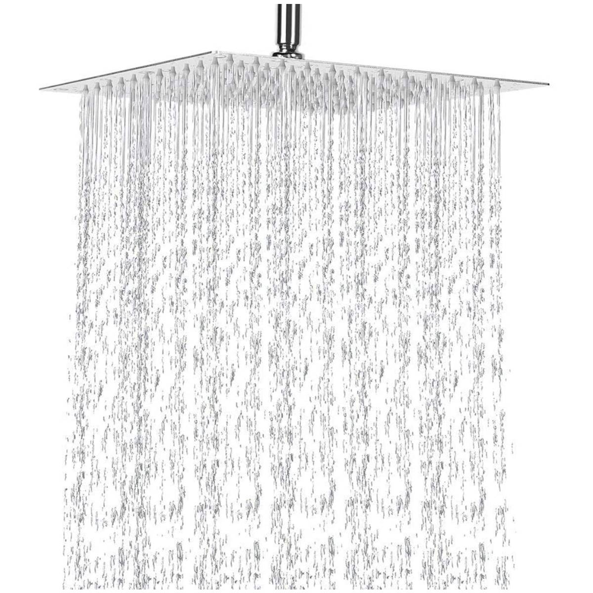 2 Regaderas Cuadradas Acero Inox 20cm Con Brazos Y Chaptones