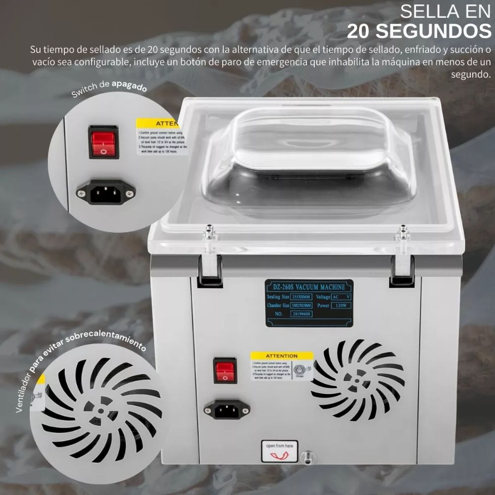 Maquina Empacadora Al Vacio Sistema Sellado Industrial 120w