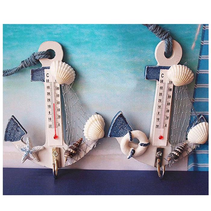Accesorio náutico con termómetro MXNAV-001-11 1Pza 9,5x12cm Madera Decoración al Azar, NavTemp