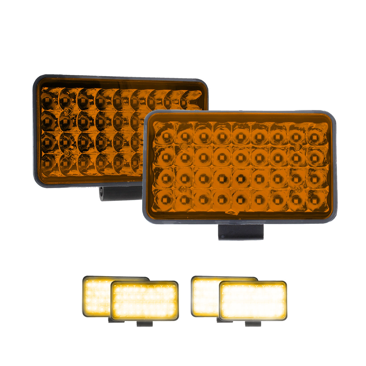 Par Faros 36 Led Rectangular Alta Baja Auxiliar 4x4 Defensa