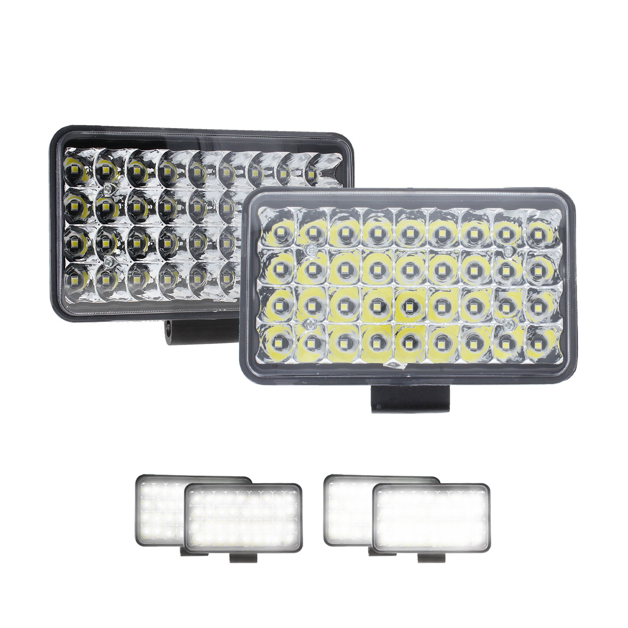 Par Faros 36 Led Rectangular Alta Baja Auxiliar 4x4 Defensa