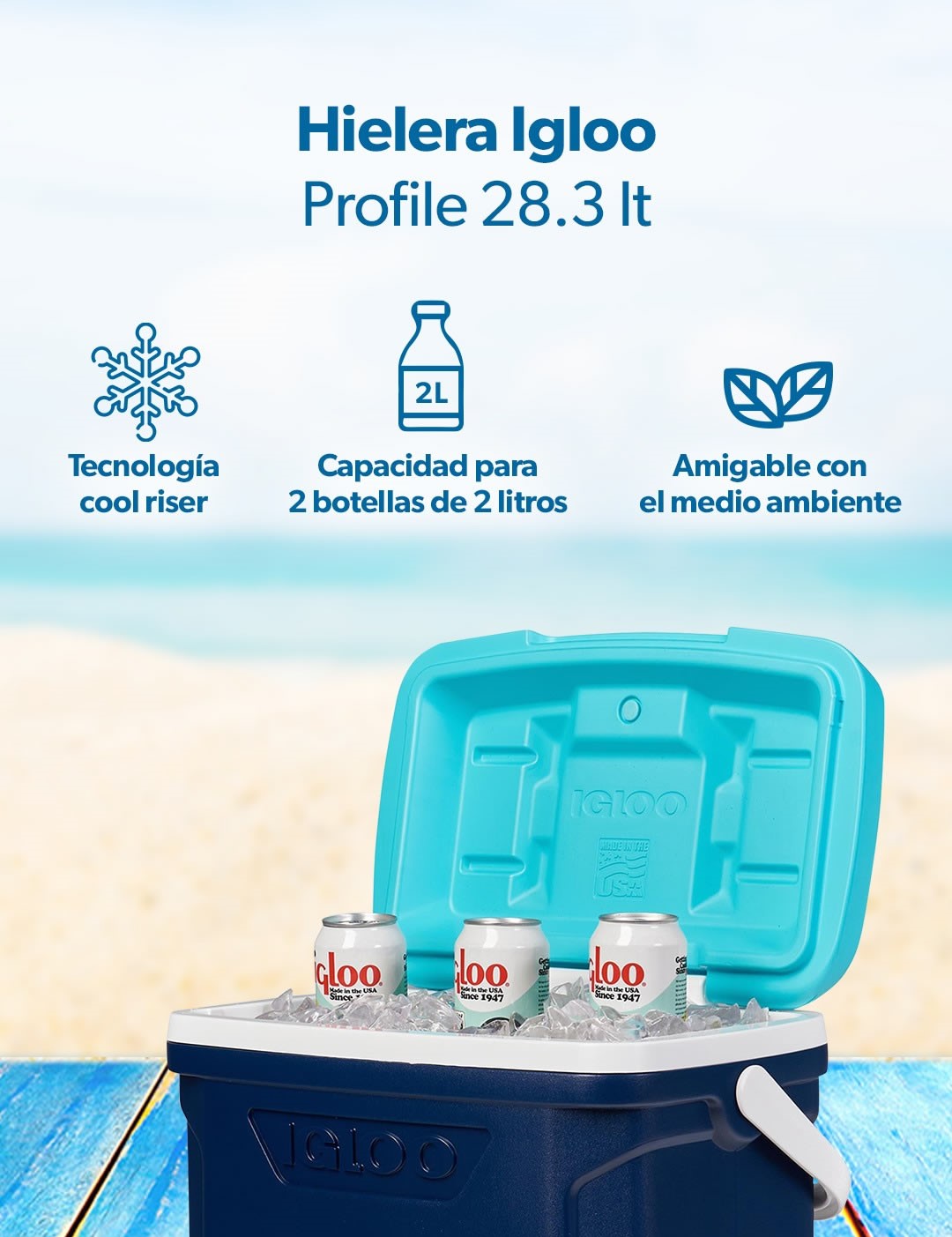 Hielera Igloo Profile II 30 50559 Capacidad 28 Litros SMS