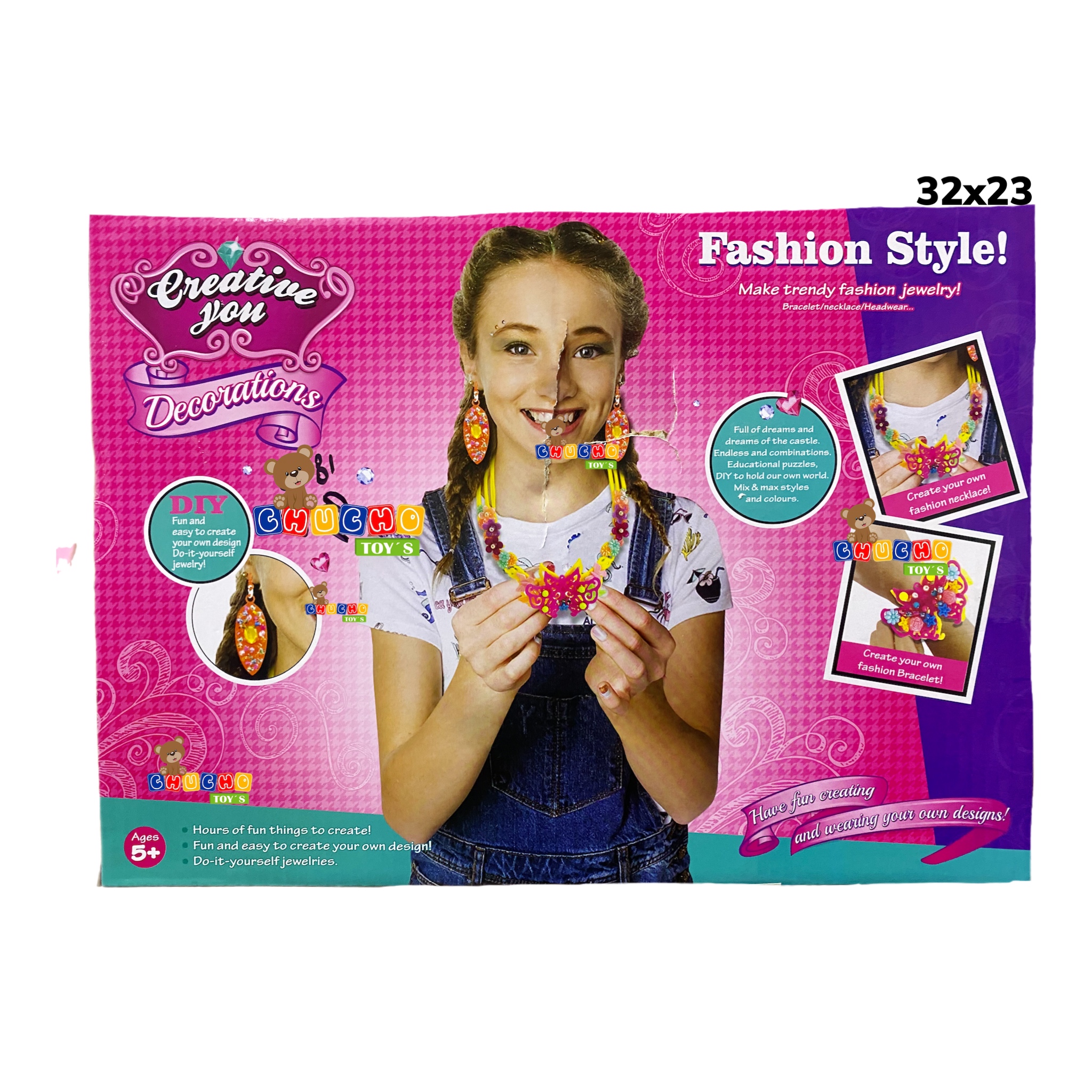 Set Para Hacer Pulseras Collar Aretes Belleza Juguete Niña