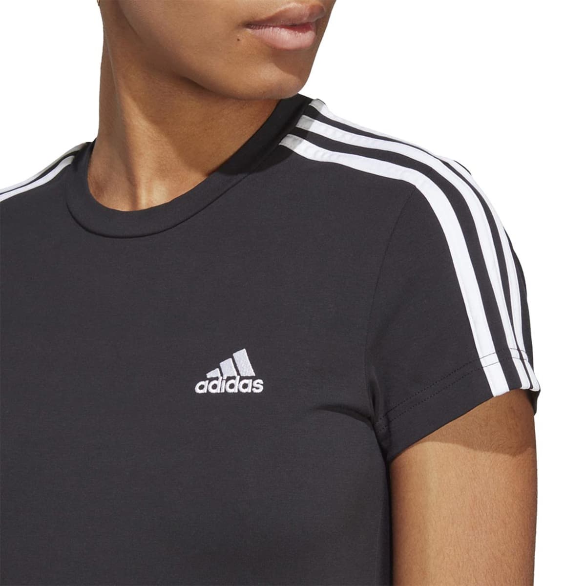 Vestido playera de adidas W 3s Fit T Dr, color negro, 1088710