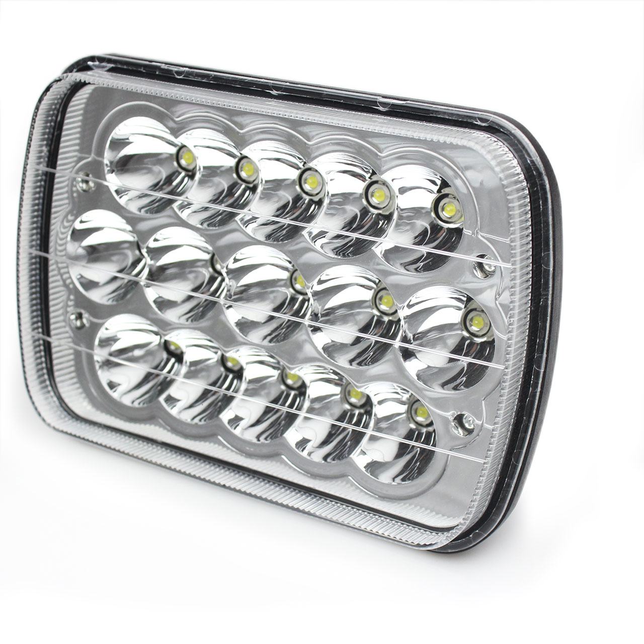 10 Faros Unidad Cuadrada Rectangular 15 Leds 5x7 Alta/Baja