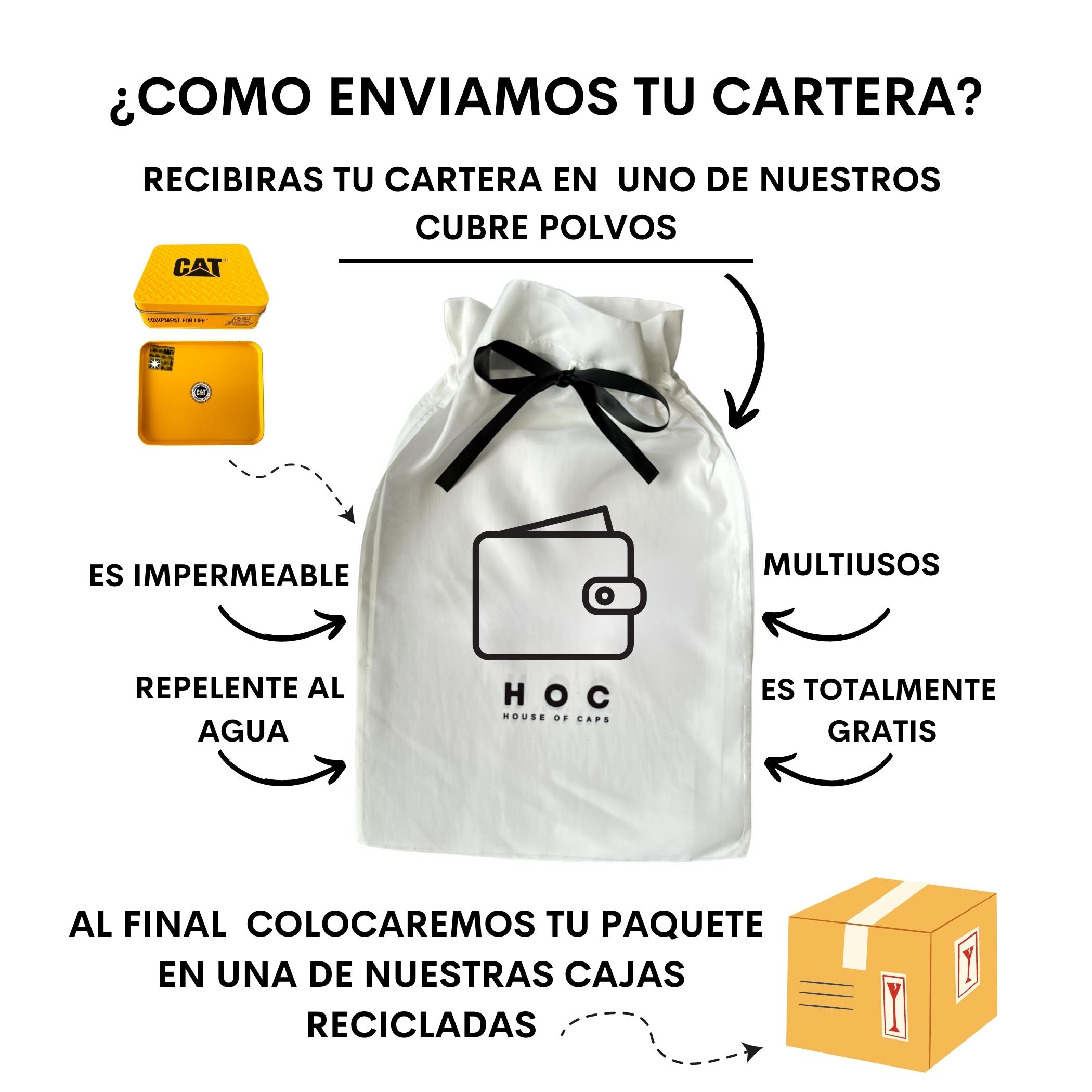  Cartera Cat Hombre Caterpillar Billetera Cafe Original Tarje