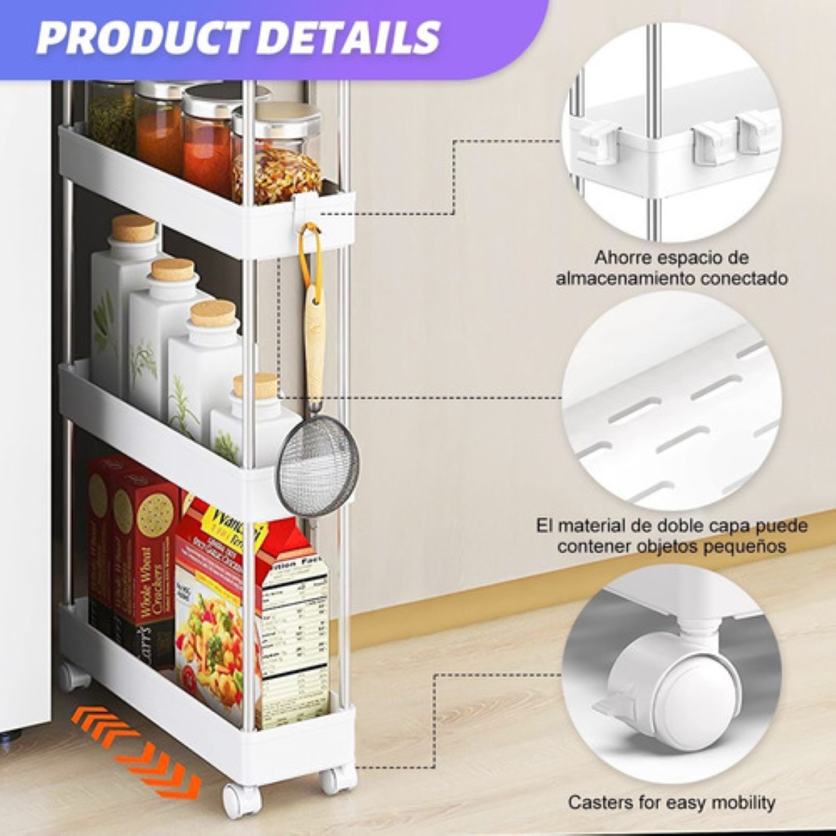 Estante Organizador De 4 Niveles Para el Hogar Blanco