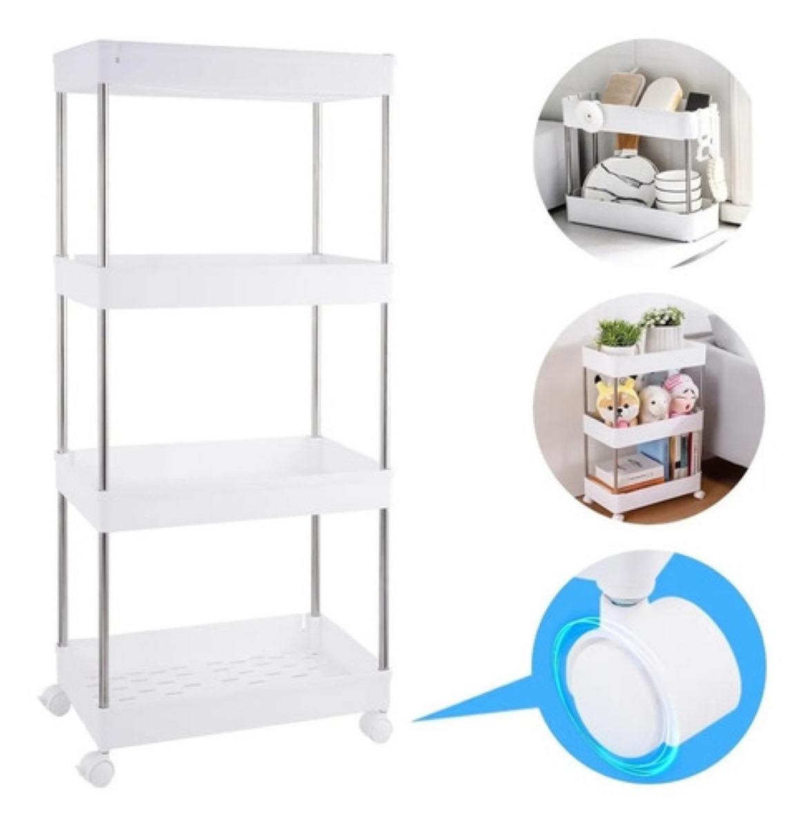 Estante Organizador De 4 Niveles Para el Hogar Blanco