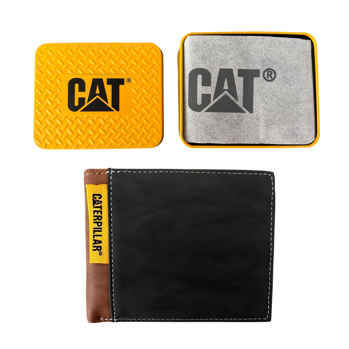 Cartera Cat Hombre Billetera Negra Café Original Tarjetero