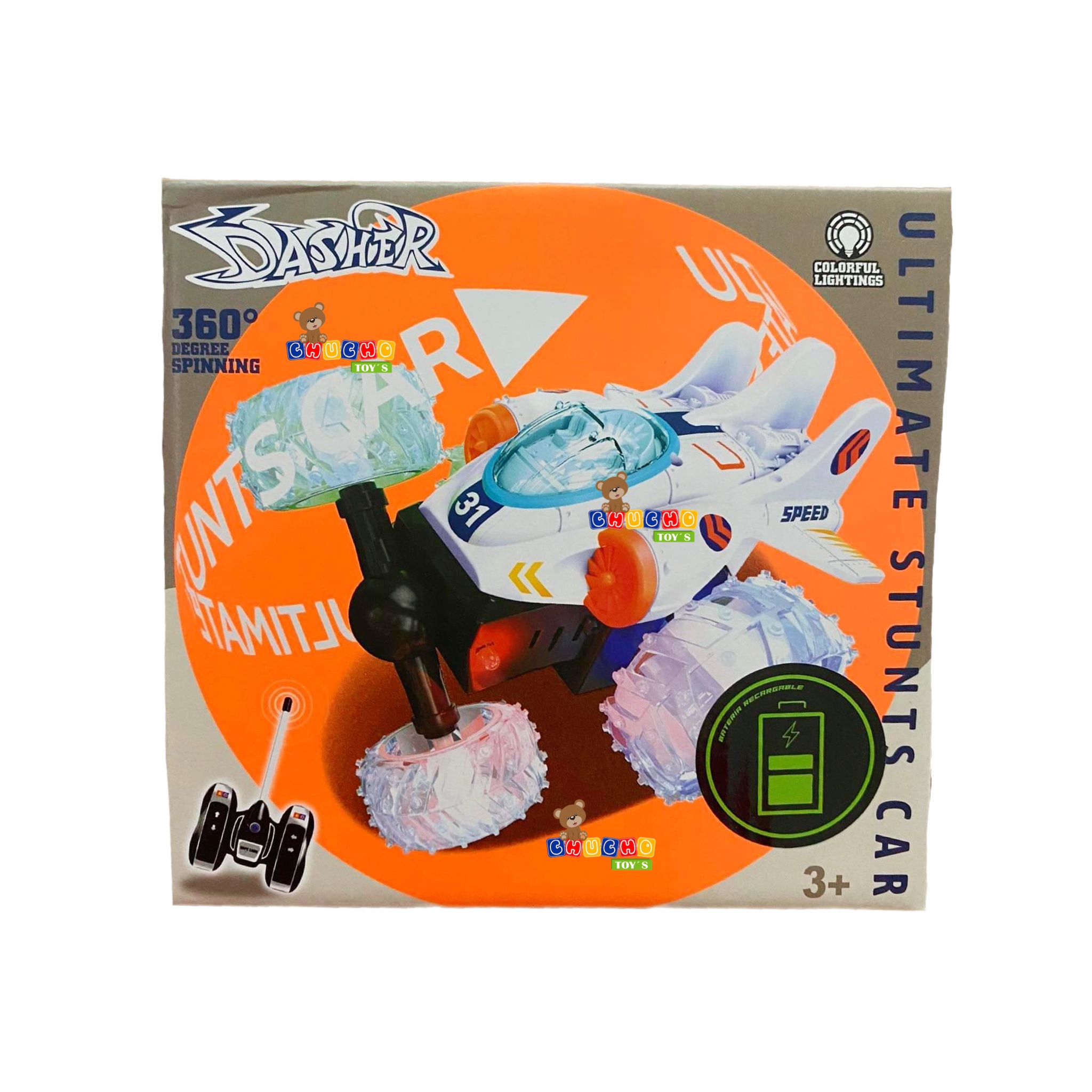 Carro Acrobático De Control Remoto Con Luces Led Recargable